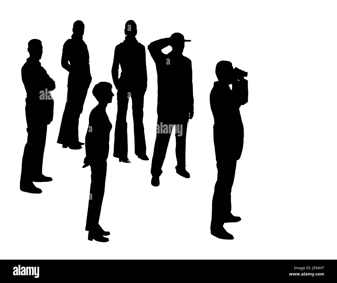 Silhouette-Gruppe Stockfoto
