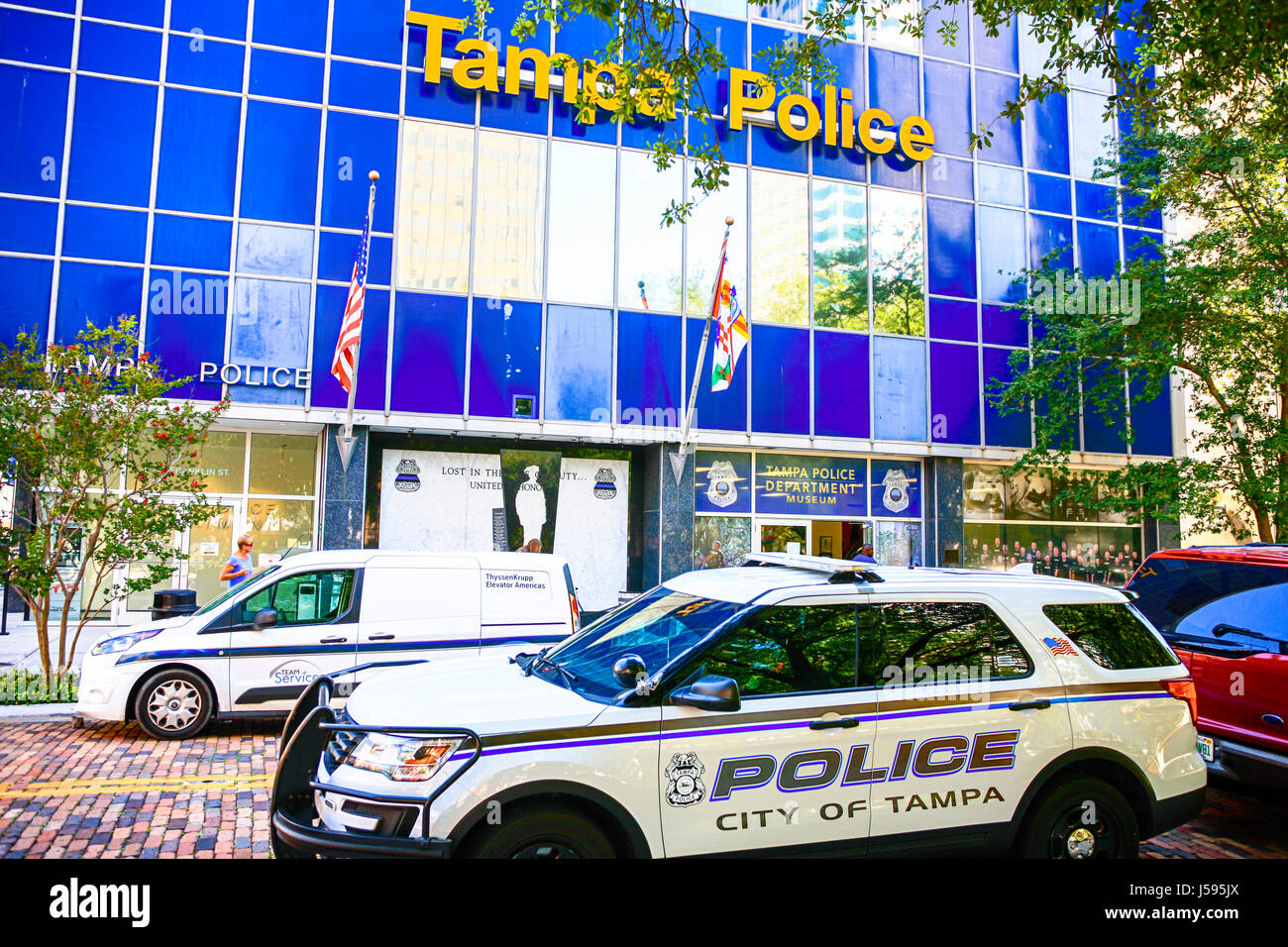 Das Tampa Polizei Gebäude und Museum zur Franklin Street in der Innenstadt von dieser Stadt in Florida. Stockfoto