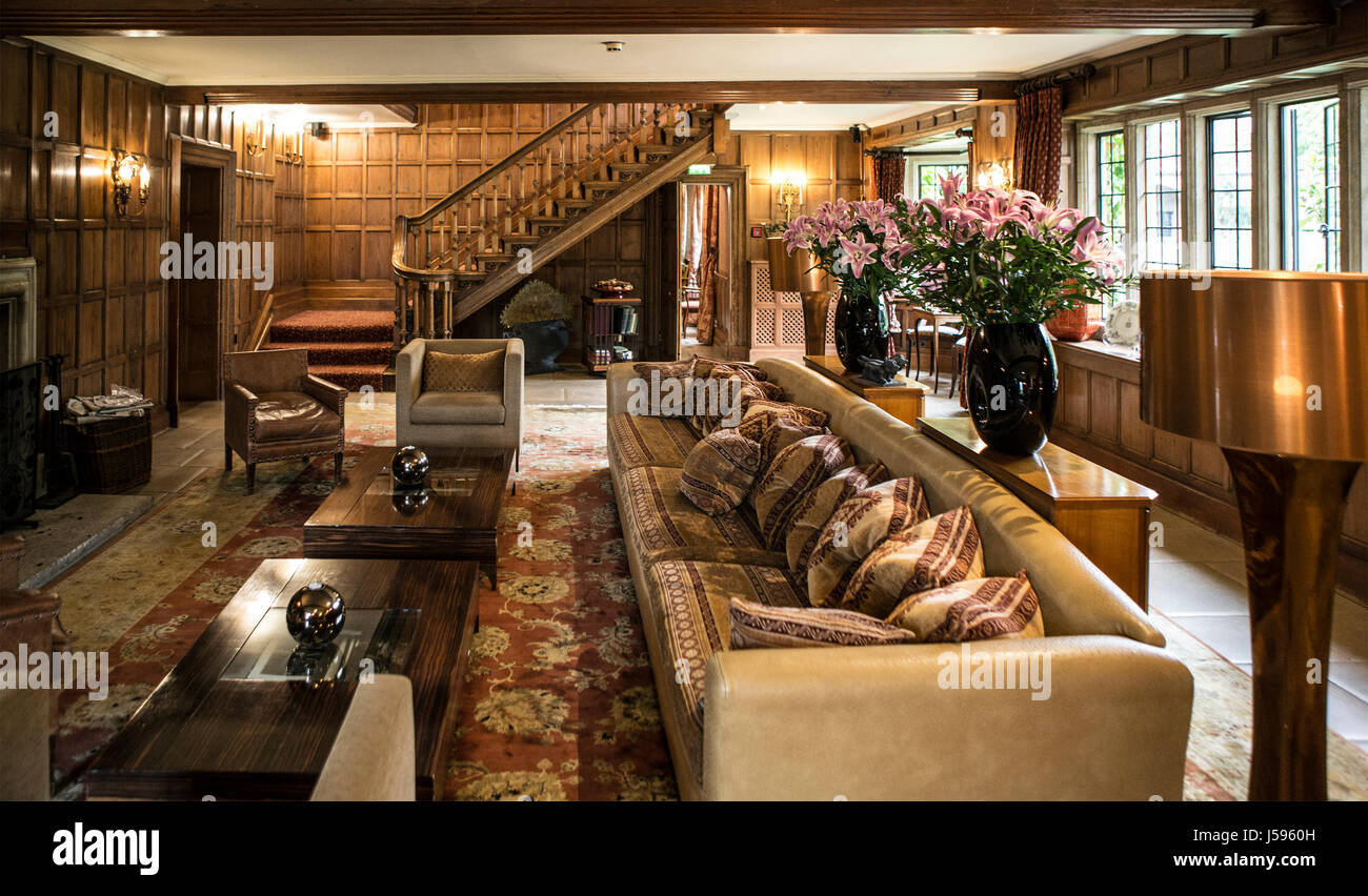 MALMSBURY, UK - 16. Mai 2017: Whatley Manor, West Country Boutiquehotel und Spa auf einem herrlichen Grundstück Stockfoto