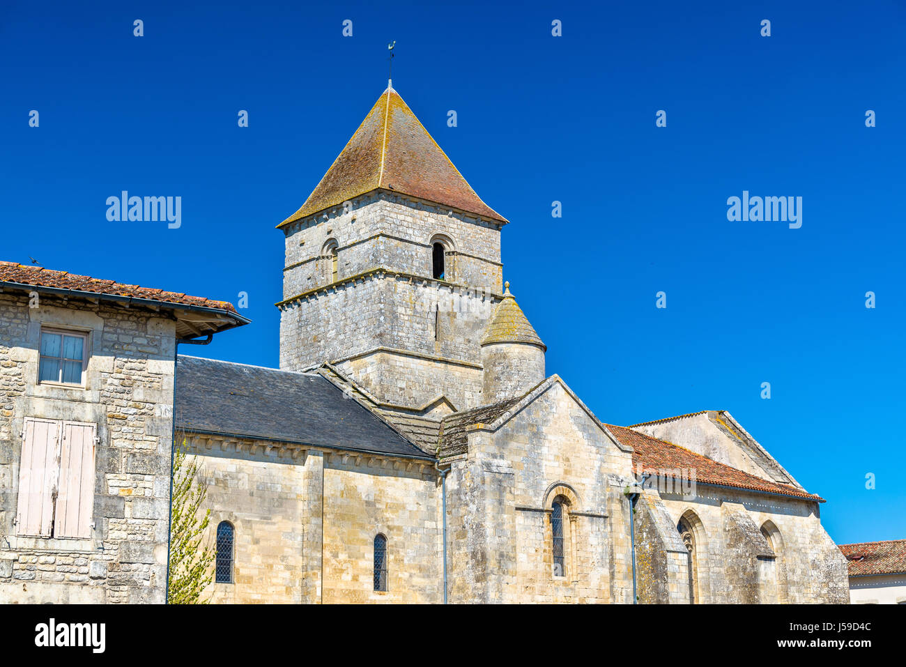 Saint Chartier der Javarzay Kirche in Chef-Boutonne, Frankreich Stockfoto