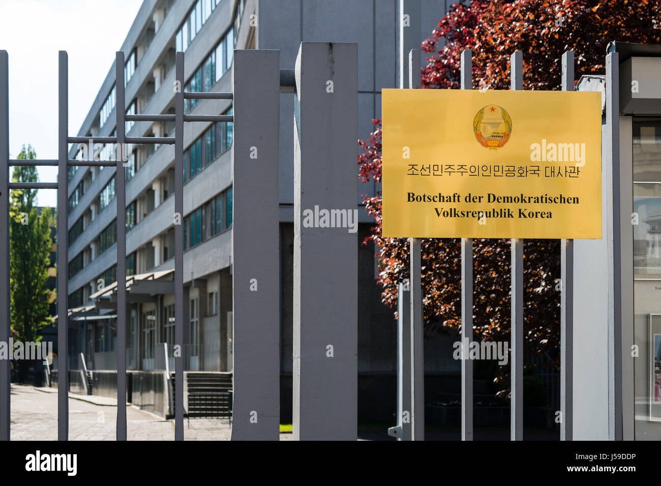 Außenansicht der nordkoreanischen Botschaft in Berlin, Deutschland Stockfoto