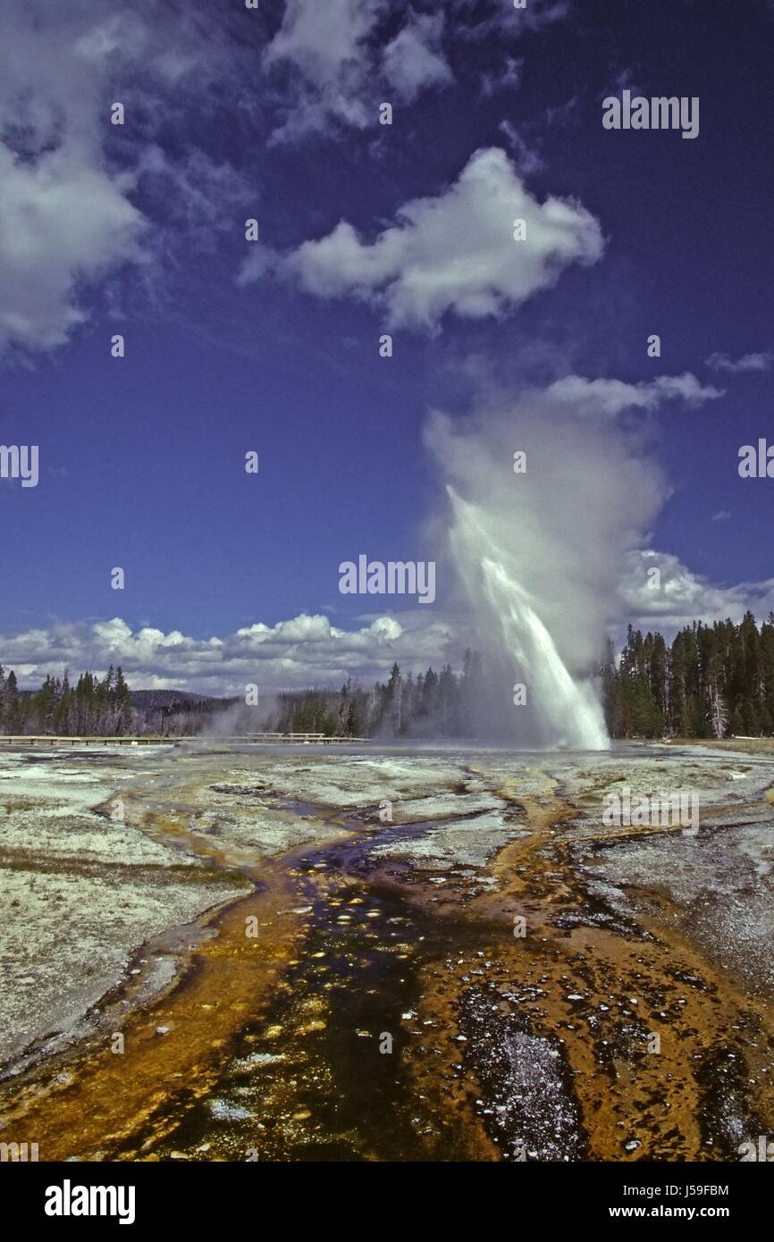 Nationalpark Usa heißen Algen Brunnen Quelle natürlicher Farbstoff Staint Farbpigment Stockfoto