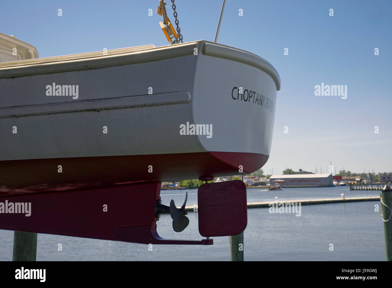Kai lange - nun eine Marina für die Stadt von Cambridge, MD, Long Wharf Schiffe aus Afrika und Westindien und Amerikas tiefen Süden erhalten. Stockfoto