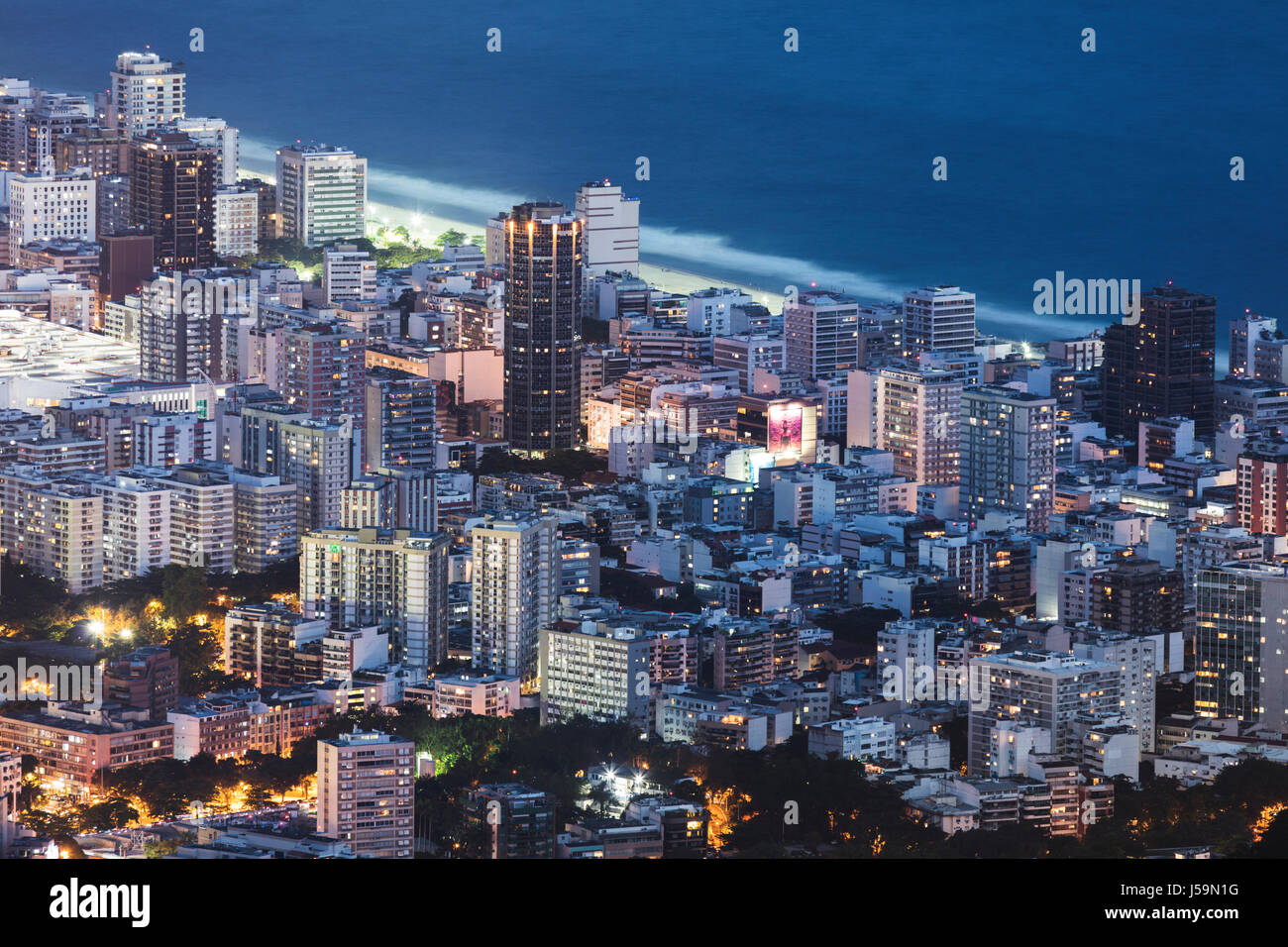 Ipanema / Leblon Strand und Nachbarschaft in Rio, Brasilien Stockfoto