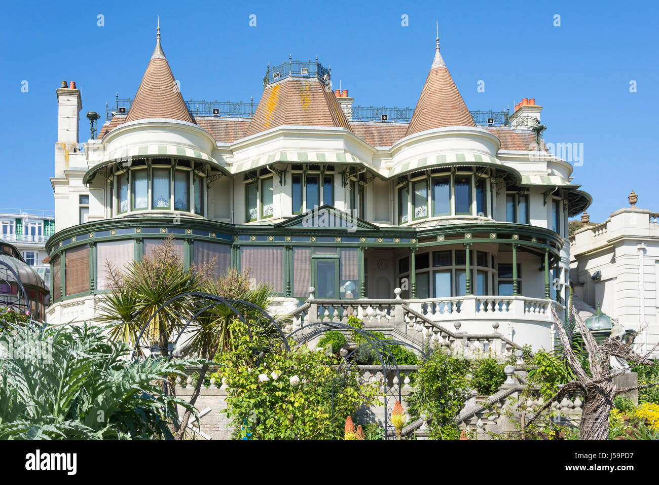 Russell-Cotes Art Gallery & Museum, East Cliff Promenade, Bournemouth, Dorset, England, Vereinigtes Königreich Stockfoto