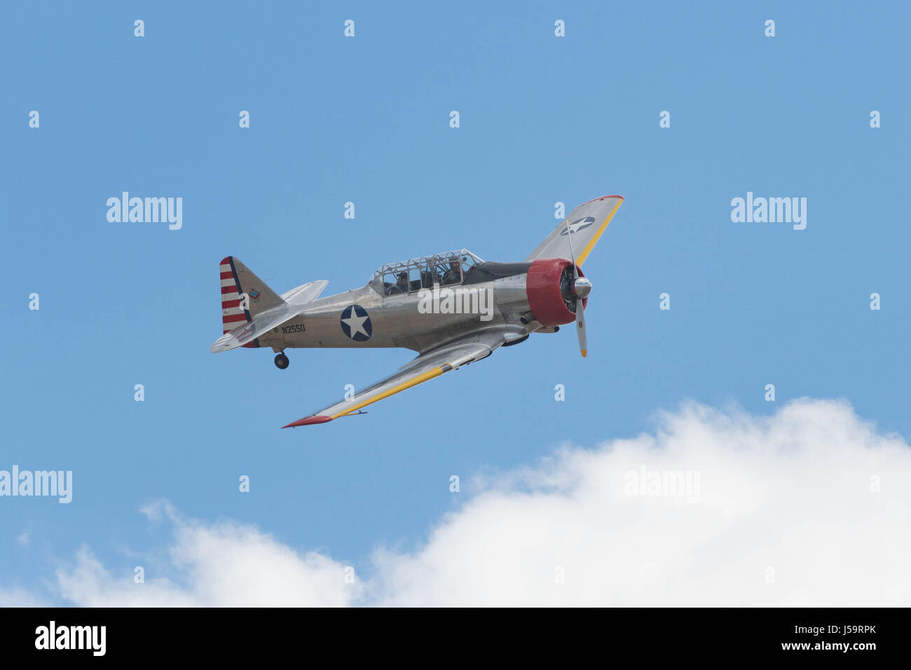 Chino, USA – 7. Mai 2017: SNJ 5 Texaner auf dem Display während Flugzeuge der Ruhm Air Show in Chino Flughafen. Stockfoto