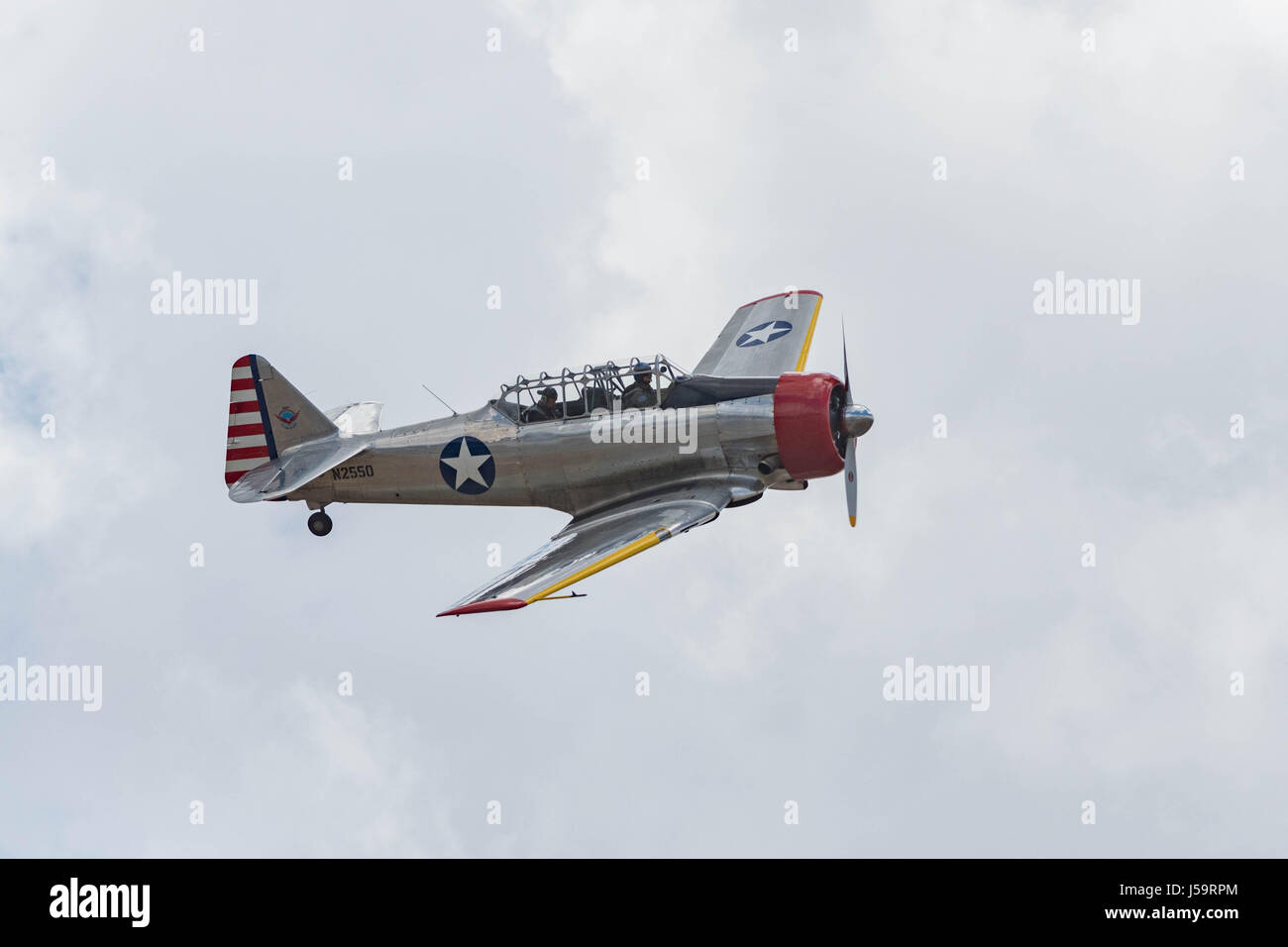 Chino, USA – 7. Mai 2017: SNJ 5 Texaner auf dem Display während Flugzeuge der Ruhm Air Show in Chino Flughafen. Stockfoto