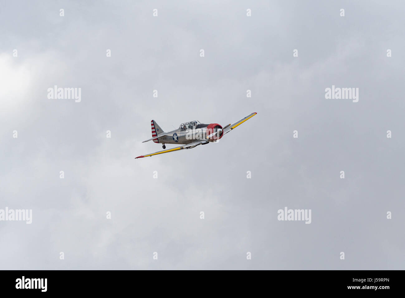 Chino, USA – 7. Mai 2017: SNJ 5 Texaner auf dem Display während Flugzeuge der Ruhm Air Show in Chino Flughafen. Stockfoto