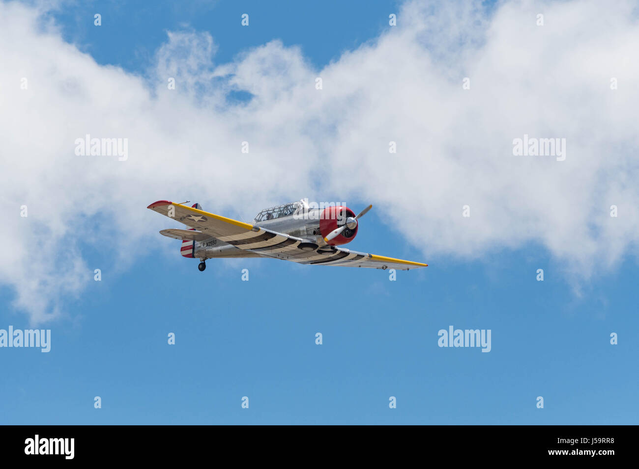 Chino, USA – 7. Mai 2017: SNJ-5 Texaner auf dem Display während Flugzeuge der Ruhm Air Show in Chino Flughafen. Stockfoto