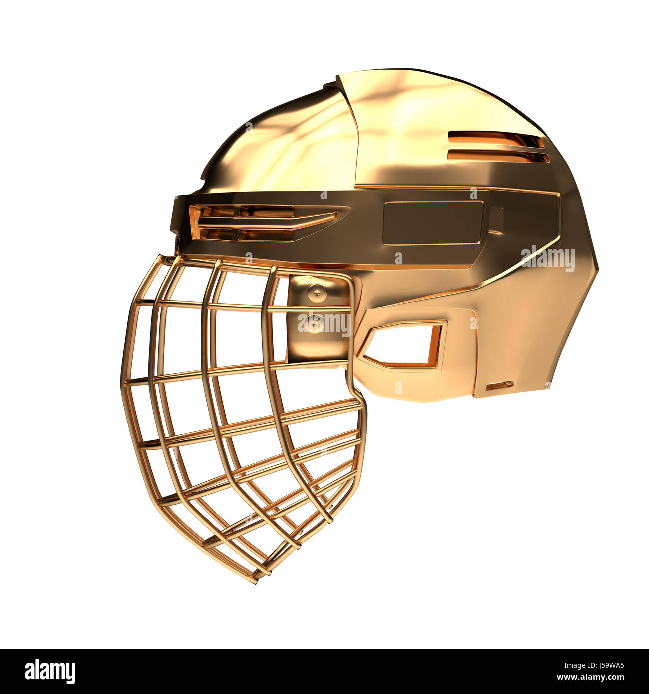 Golden Cup Eishockey Helm Stockfoto