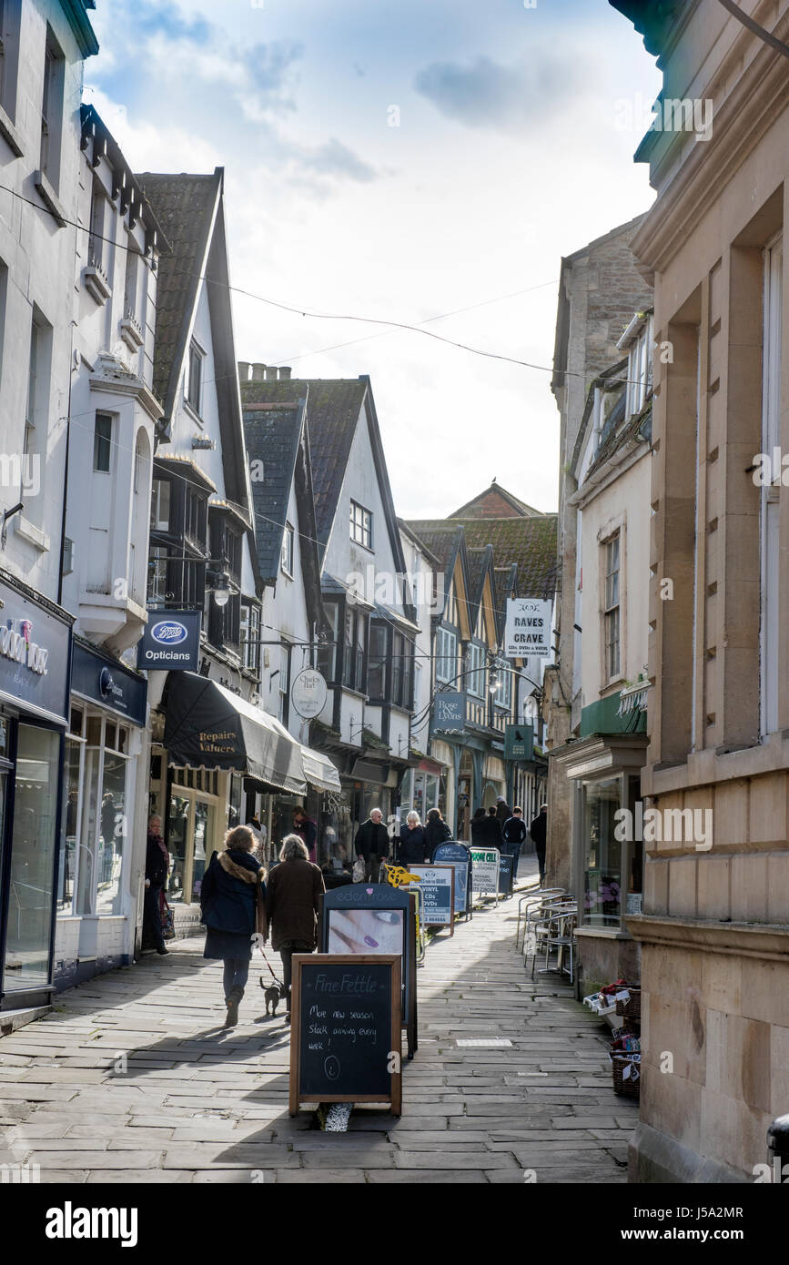 Billig-Straße in Frome in Somerset UK Stockfoto