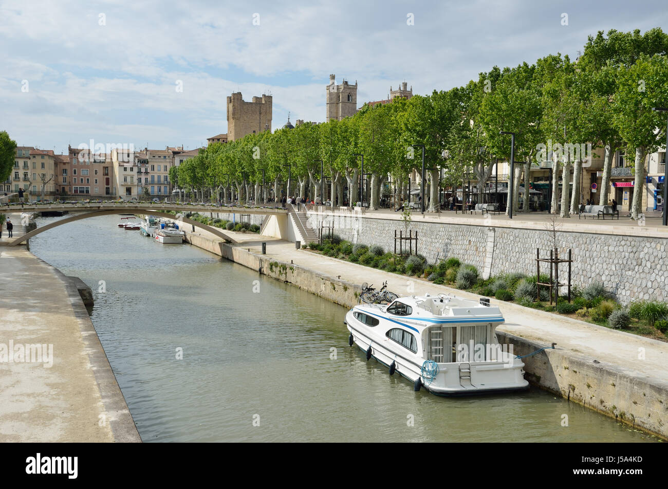 Canal De La Robine in Narbonne. Stockfoto