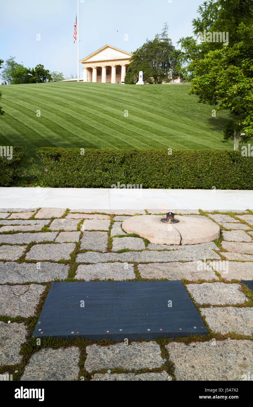 JFK-Präsident John f. Kennedy Grabstätte Arlington Friedhof Washington DC USA Stockfoto