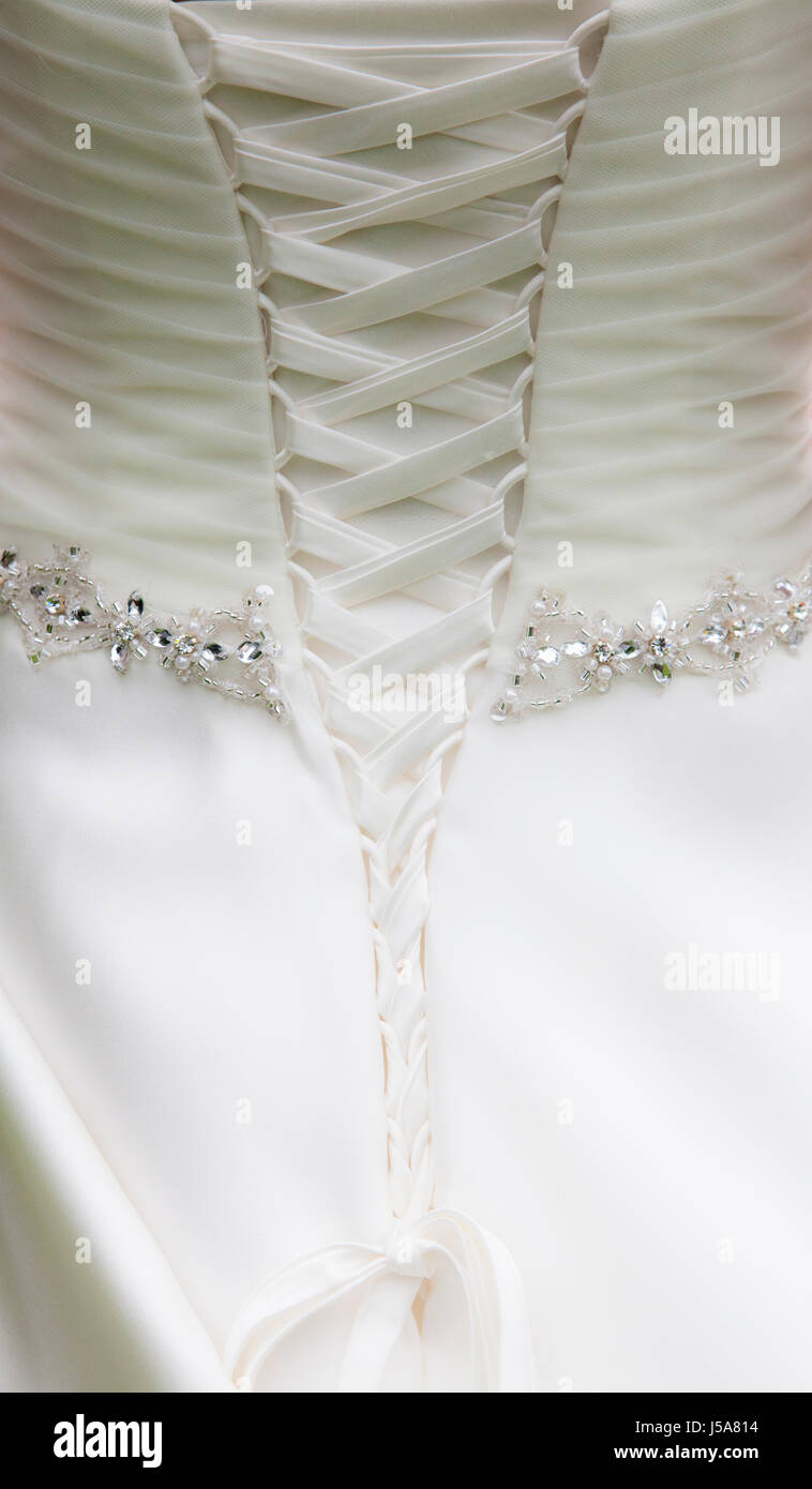 Hochzeit Kleid Spitzen-detail Stockfoto