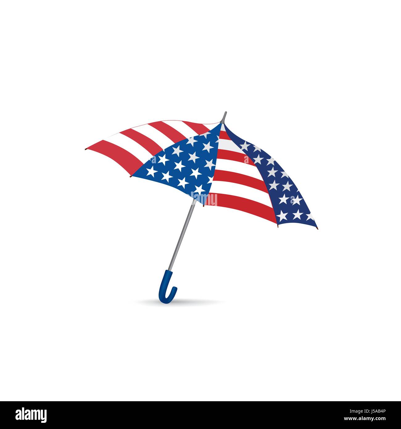 Usa-Flagge bunten Regenschirm. Saison amerikanischen Modeaccessoire. reisen usa unterzeichnen Stock Vektor