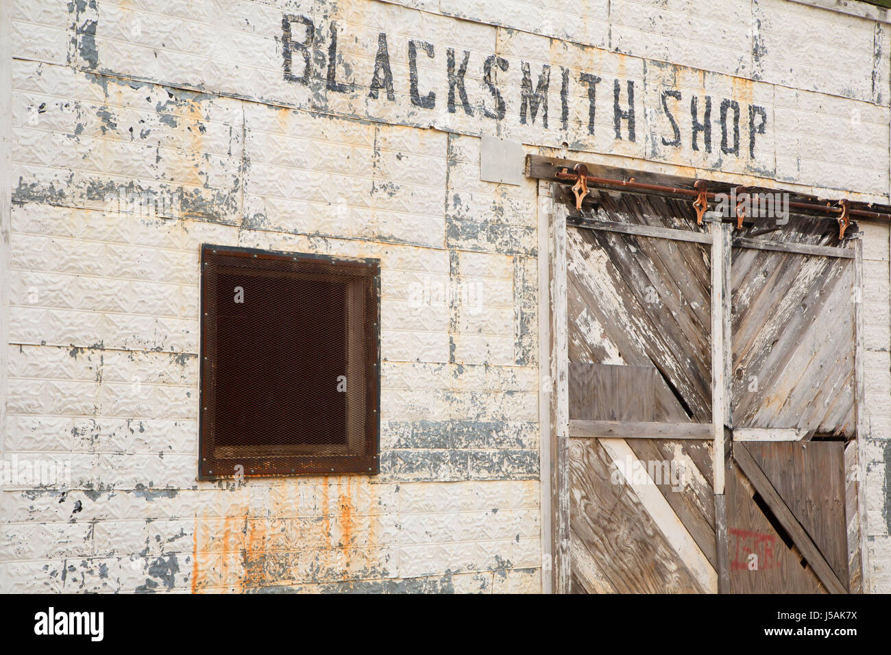 Schmiede Shop, Greenhorn Park, Yreka, Kalifornien Stockfoto