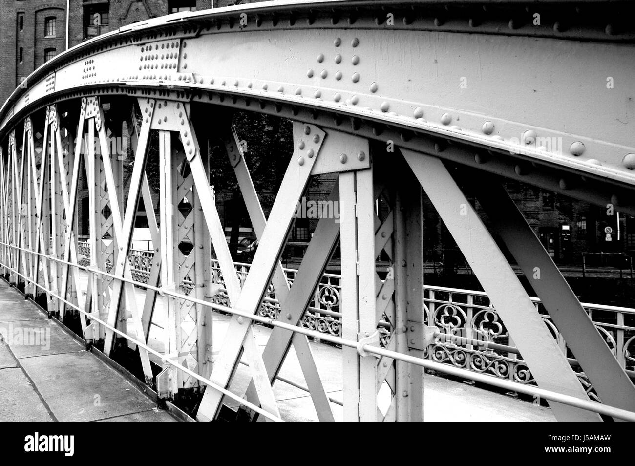 Speicherstadt-Brücke Stockfoto
