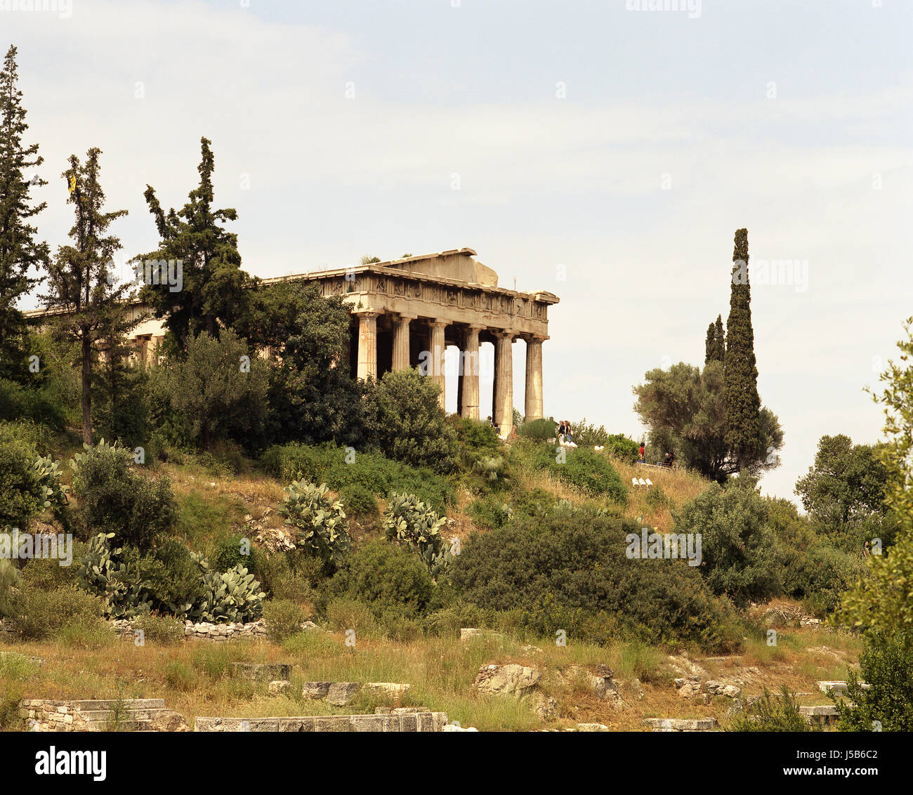 Tempel Kultur antiken Säulen Griechenland Antike Vegetation Athen Okzident Stockfoto