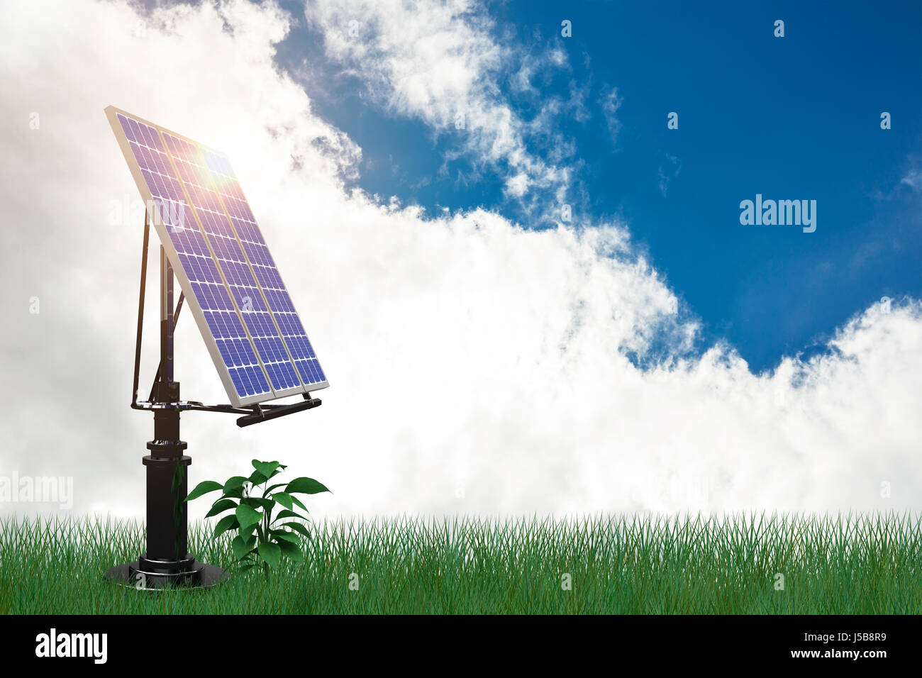 Flare gegen niedrigen Winkel Ansicht des Himmels Stockfoto