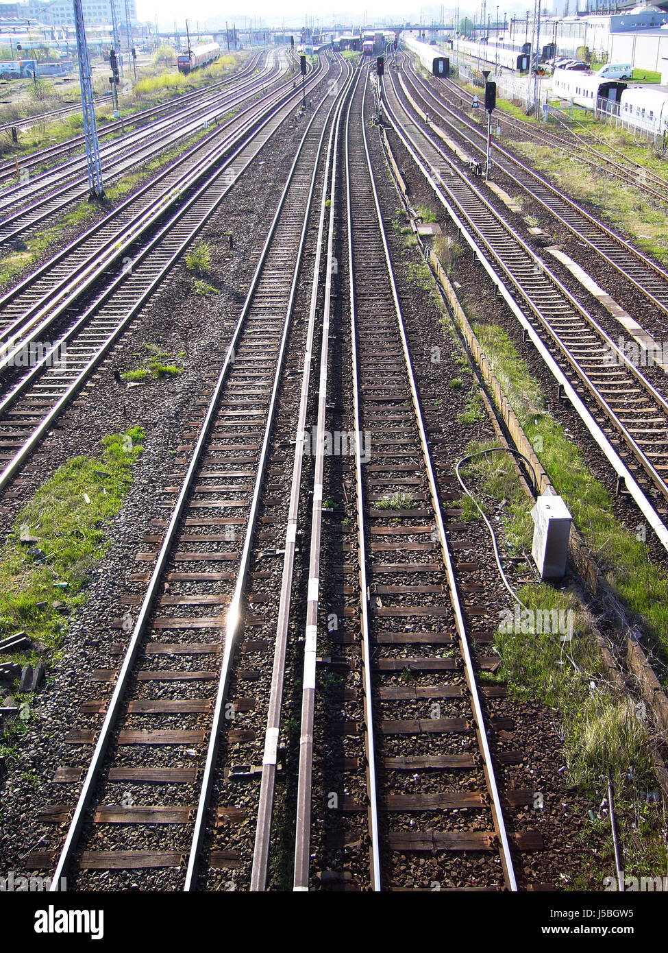 Eisenbahn Lok Zug Motor Rollmaterial Fahrzeug bedeutet Reisen Tracks Stockfoto