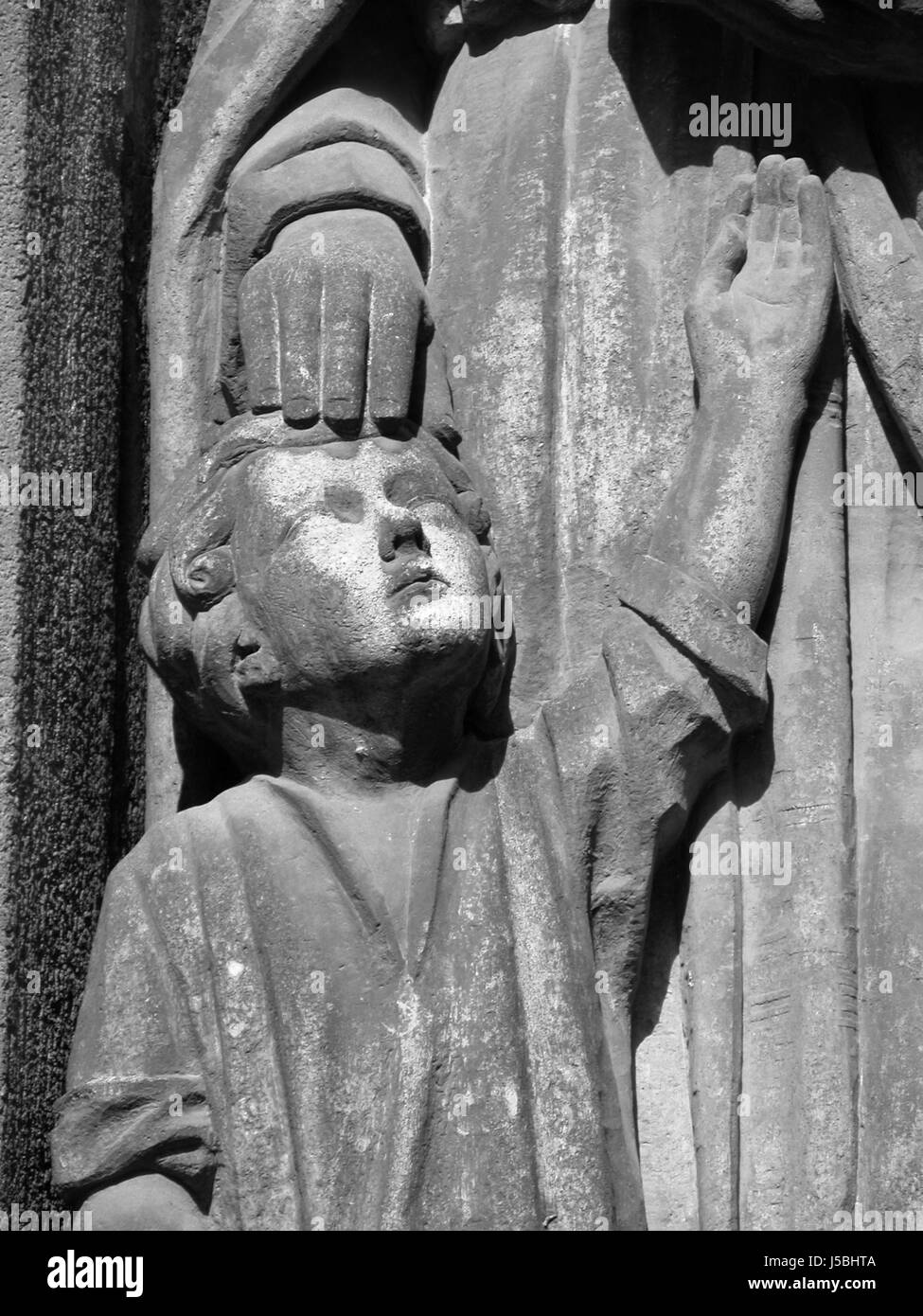 Kunst Kunstwerk Steinstatue Skulptur schützen Schutz kostenlos Schütz Stockfoto