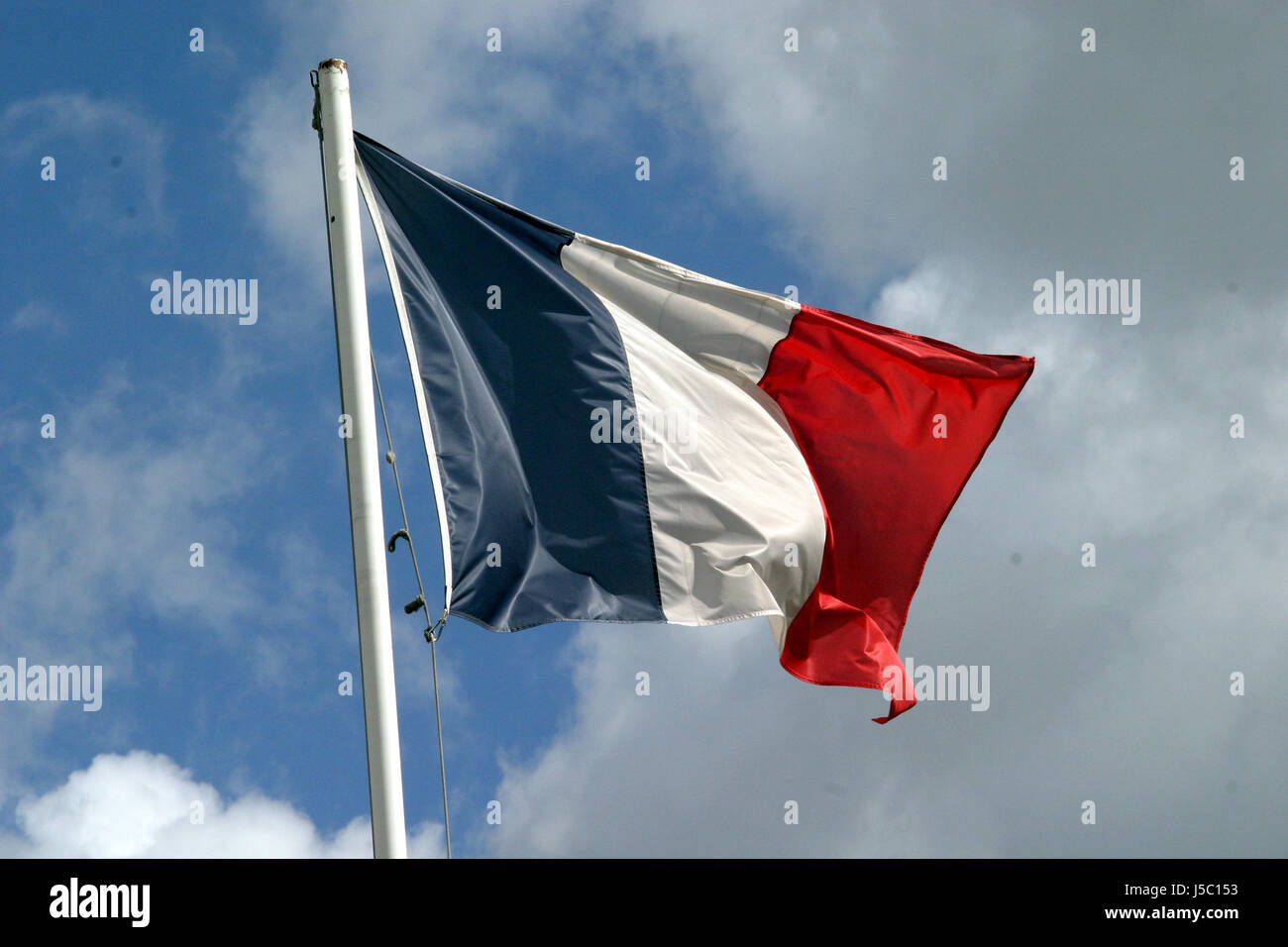 Frankreich Masten Flaggen weltweit Flagstaff maßstabsgerechte internationale mästen Stockfoto