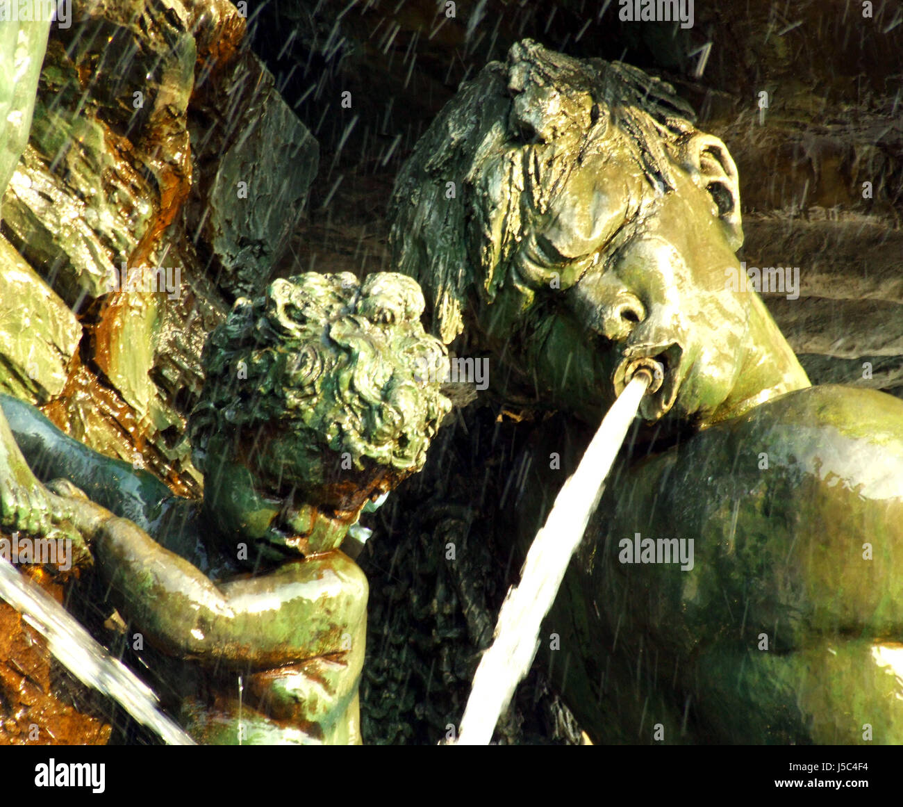 Detail von der Neptun-Brunnen Stockfoto