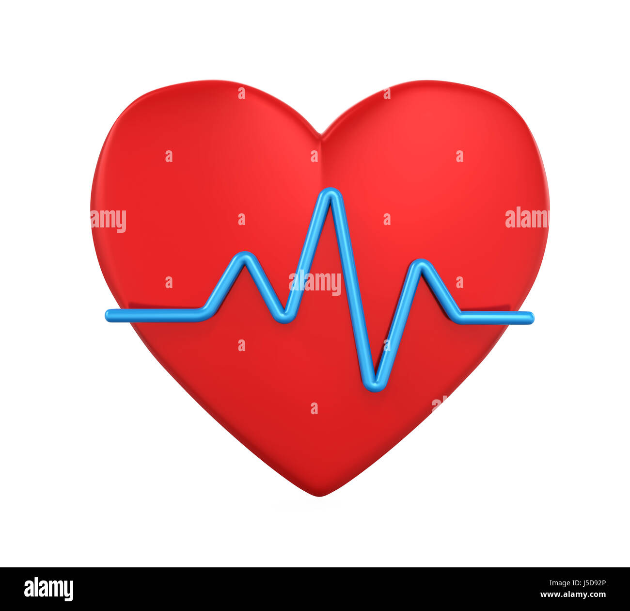 Herzform mit Puls isoliert Stockfoto