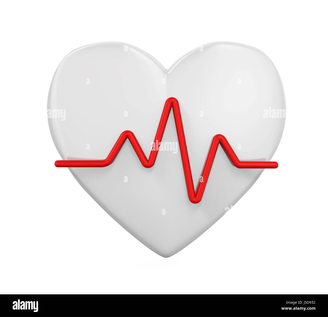 Herzform mit Puls isoliert Stockfoto
