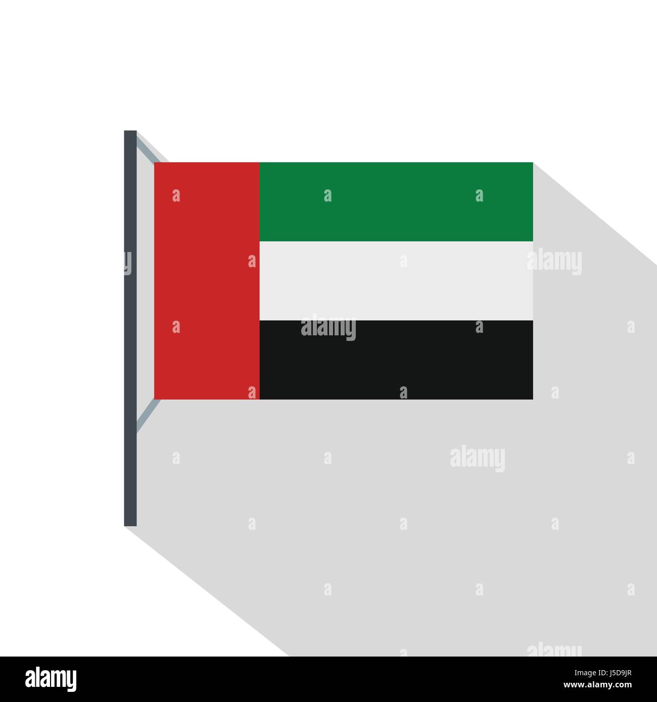 DubaiFlaggenSymbol. Flache Darstellung der Dubai Flagge Vektor Icon