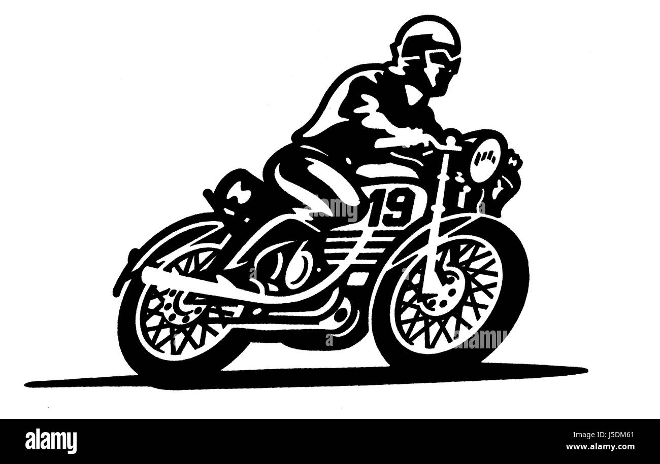 Mann Motorrad fahren Stockfoto