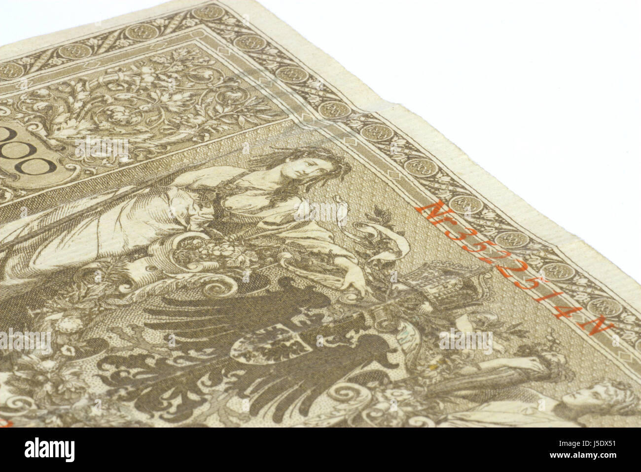 Währung Antik Berlin Banknote Devisen ungültige Seriennummer motto Stockfoto