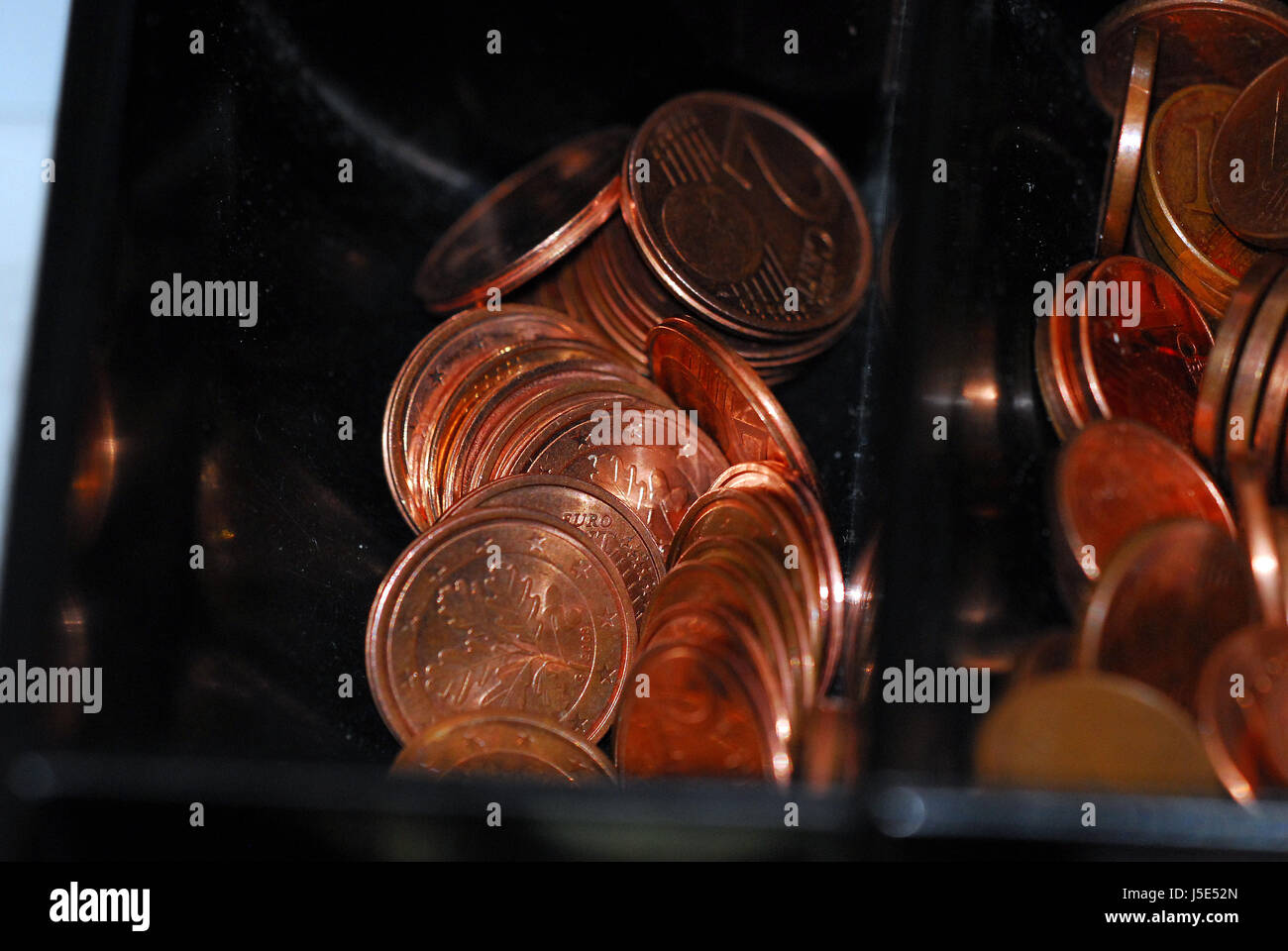 Währung leer europäischen kaukasischen Euro Münzen Bundesbank Austausch-Einführung Stockfoto