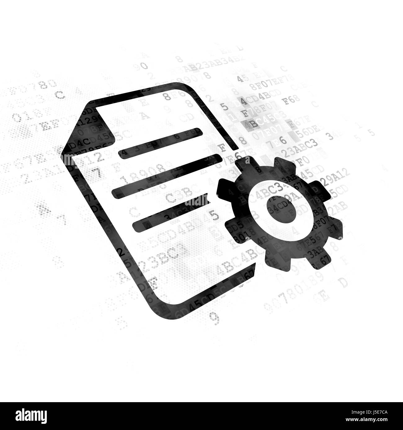 Datenbank-Konzept: Zahnrad auf Digital-Hintergrund Stockfoto