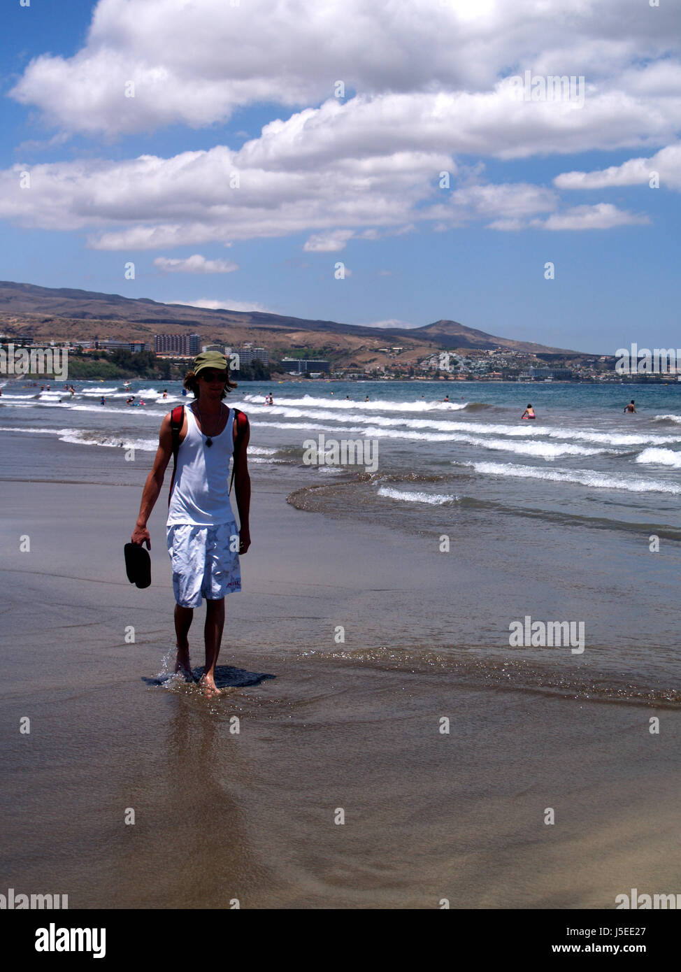 blaue Ferien Urlaub Ferien Urlaub Strand Meer Strand Meer Wellen Stockfoto