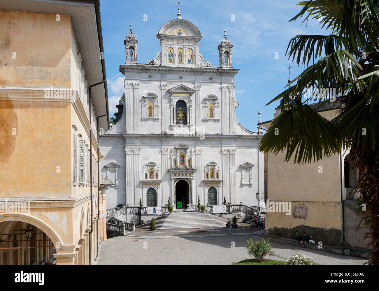 die Basilika, Sacro Monte di Varallo, Varallo Sesia, Piemont, Italien Stockfoto