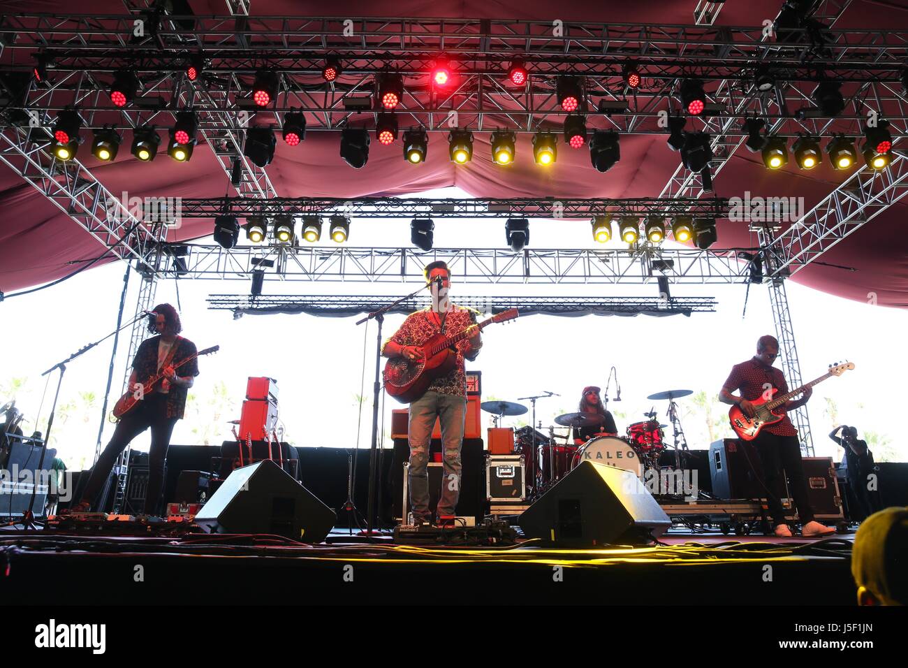 Kaleo gesehen beim Coachella Woche 1 Tag 2 Featuring: Jokull Juliusson, Rubin Pollock, Davio Antonsson, Daniel Kristjansson Where: Indio, Kalifornien, USA bei: 16. April 2017 Credit: WENN.com Stockfoto