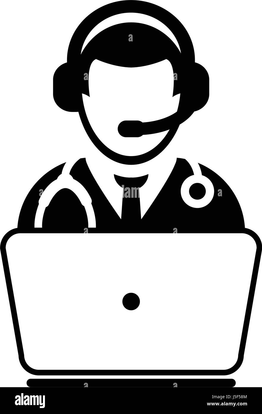Arzt-Symbol - männliche Vektor ärztliche Person Avatar Symbol der Online-Beratung für Beratung-Support-Service für Patienten in Glyph Piktogramm Abbildung Stock Vektor