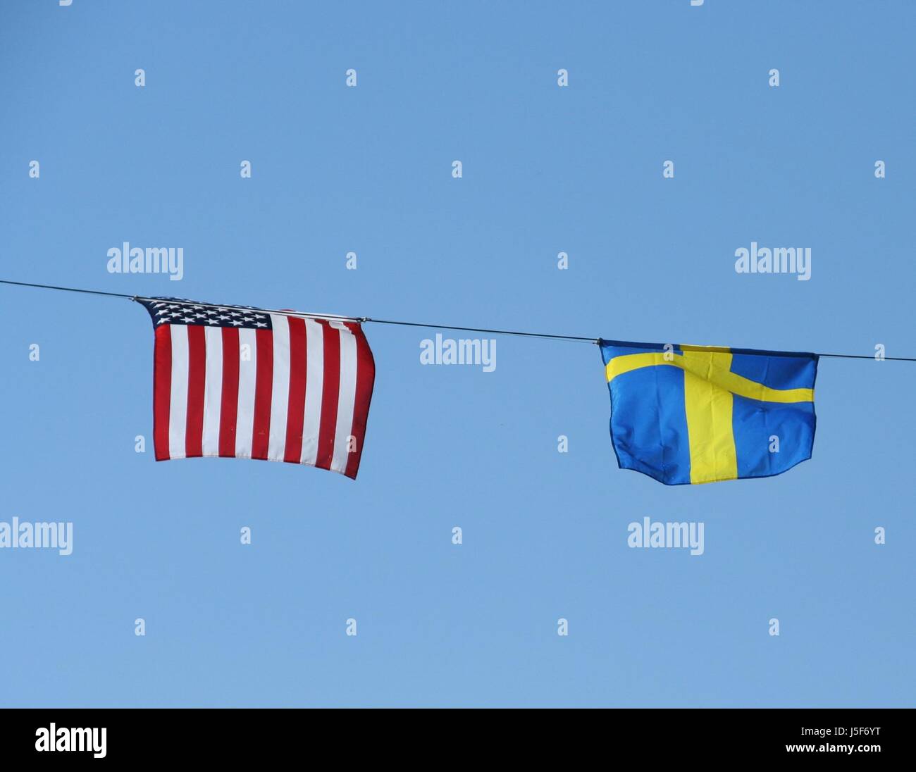 USA, Schweden, Amerika, Party, Feier, Flagge, International, Sterne und Streifen, Neheim Stockfoto