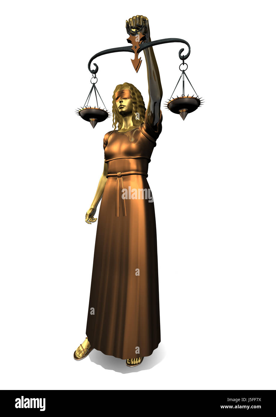 3D Statue der Justitia Stockfoto