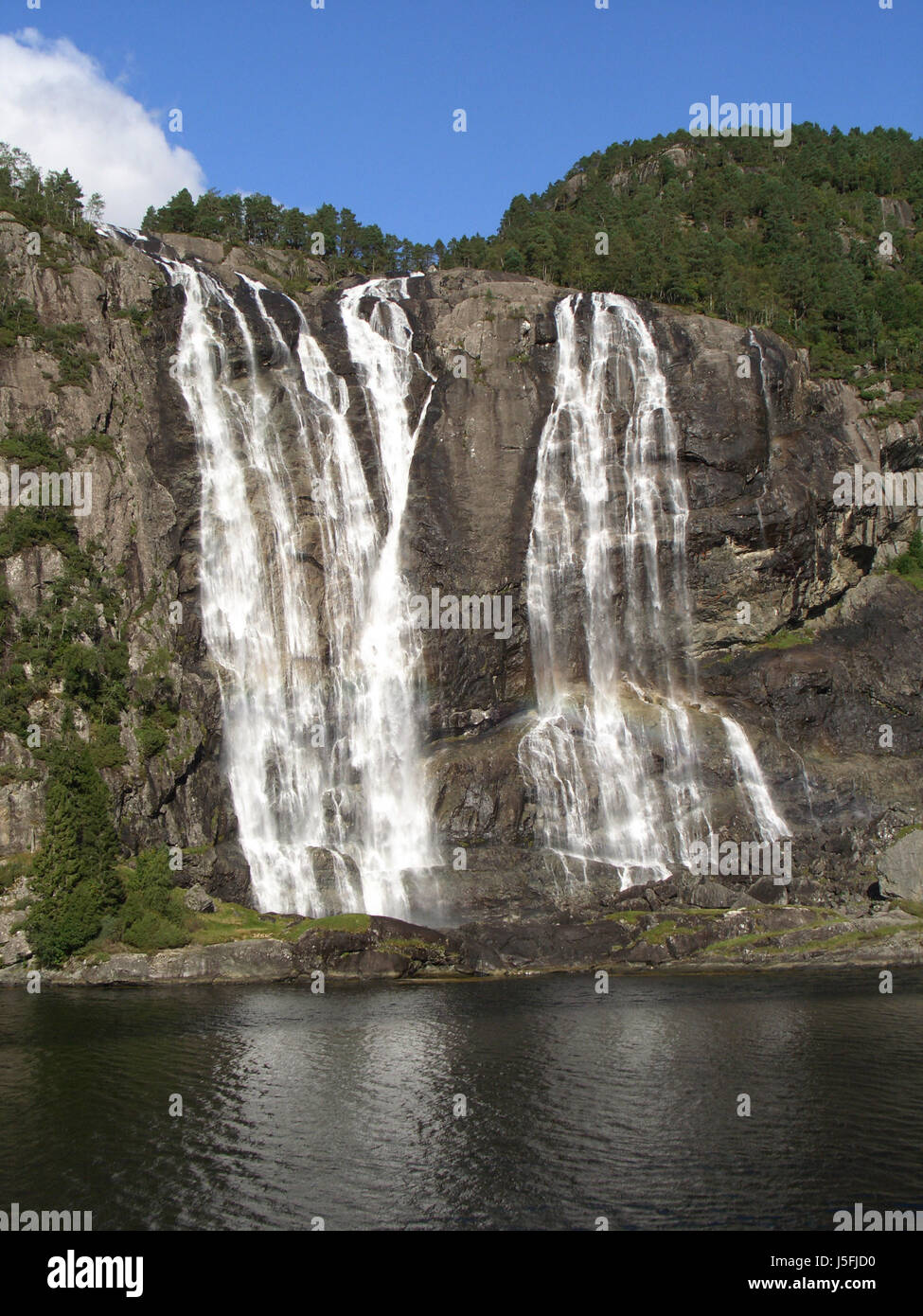 Urlaub Urlaub Urlaub Urlaub Wasserfall Norwegen Kreuzfahrt Reisen Reise Stockfoto