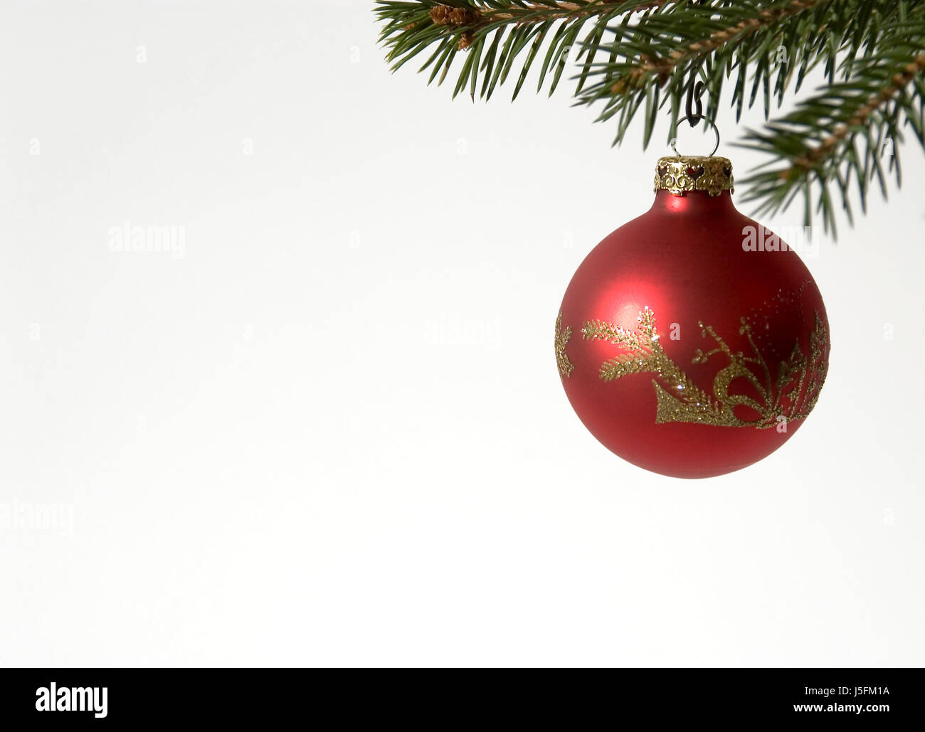 Rote weihnachtskugel Stockfoto