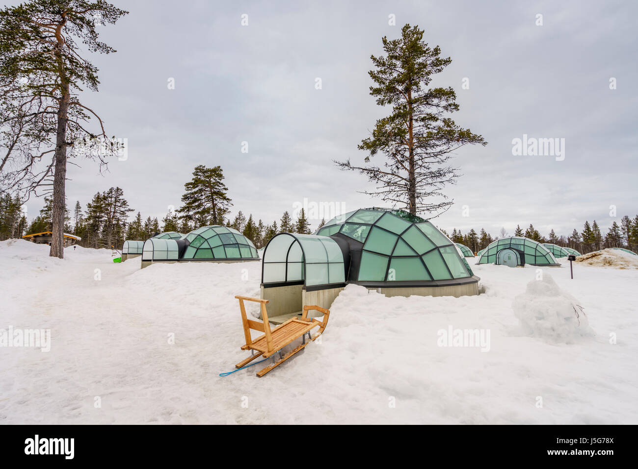 Glas-Iglu, Kakslauttanen Hotel, Lappland, Finnland Stockfoto