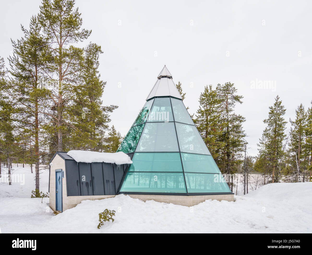 Glas-Zelt, Kakslauttanen Hotel, Lappland, Finnland Stockfoto