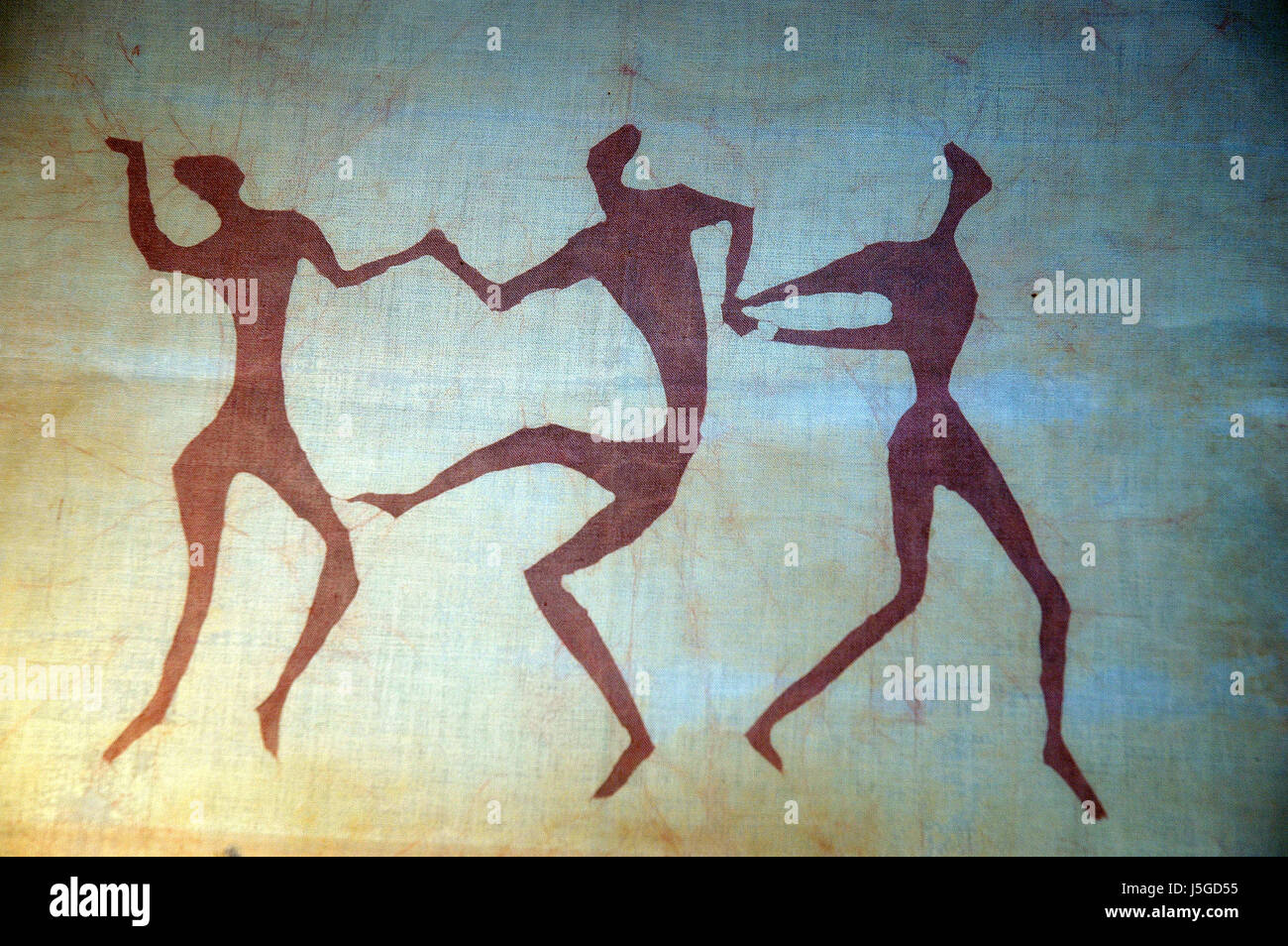 Frau Frauen antike Malerei drei abstrakt gemalten Tüchern tanzen Tanz  Gewebe Stockfotografie - Alamy