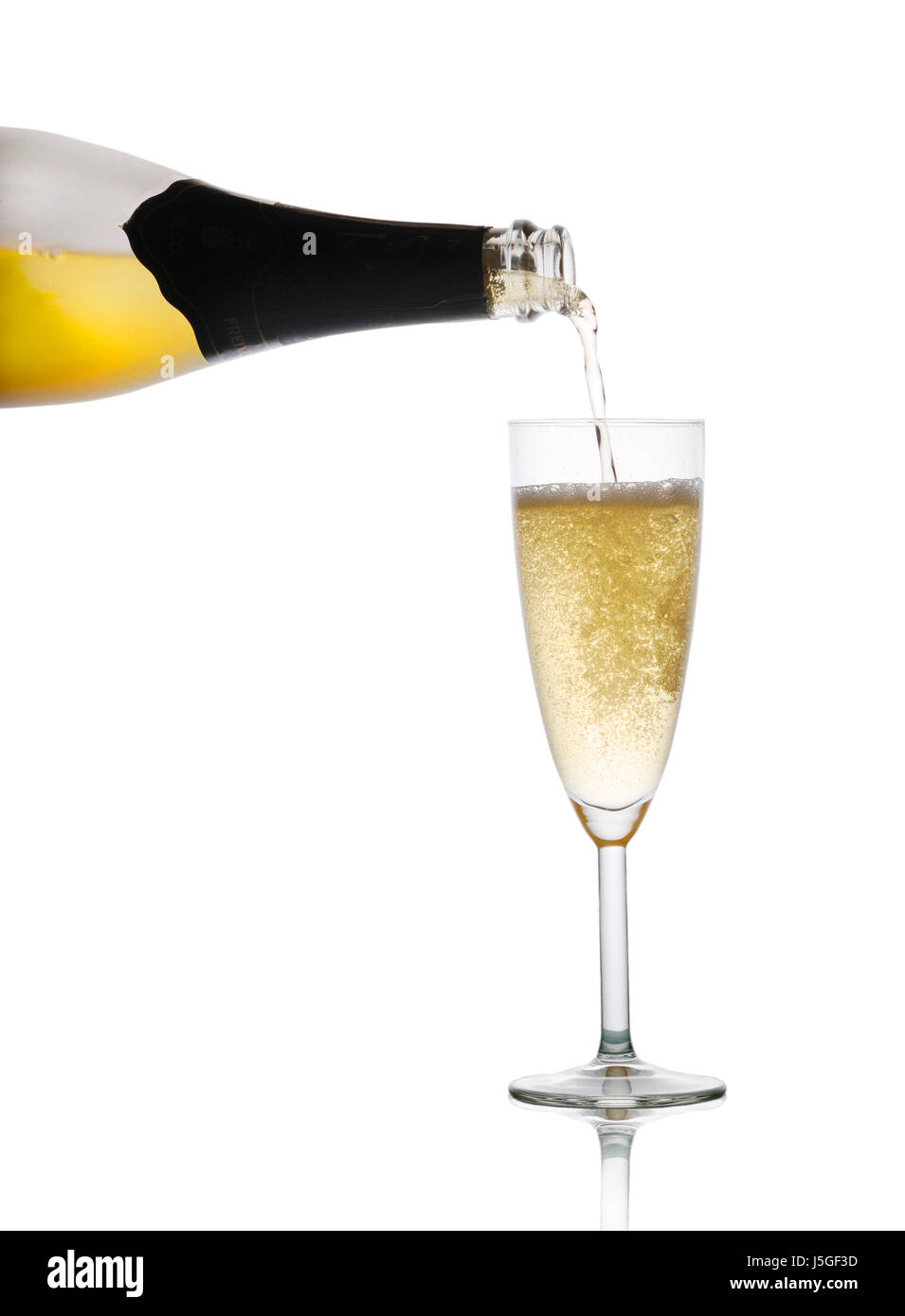 isolierte Party Feier Sekt Glas Champagner Silvester Champagner Stockfoto