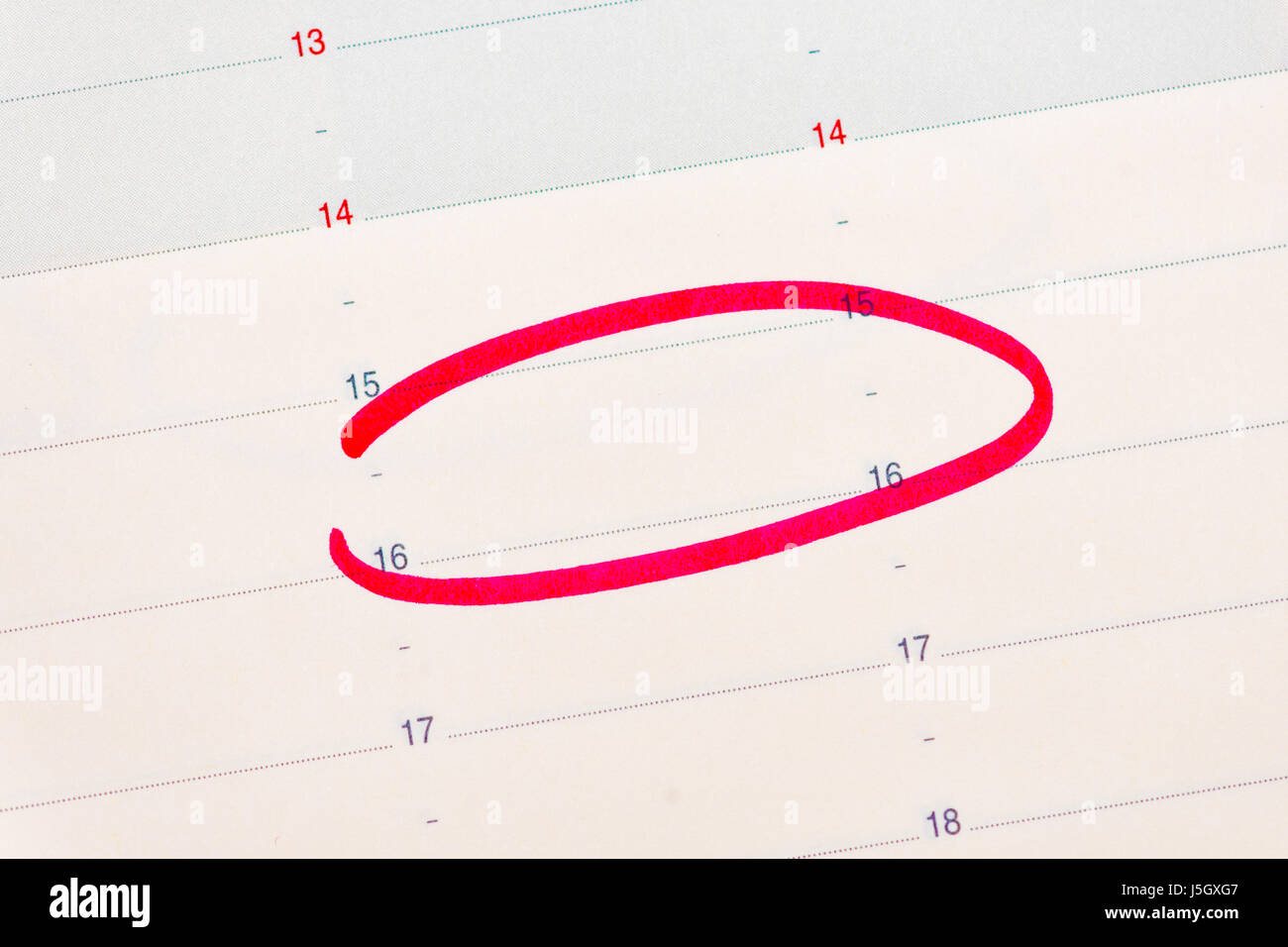 wichtige Rendezvous-Konzept in einer agenda Stockfoto