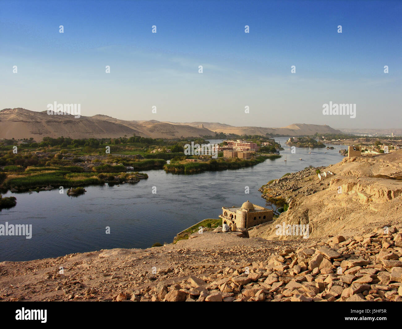 Wasser Stein Flüsse Ägypten Idylle steinigen Landschaft Landschaft Natur ägyptischen Fluss Stockfoto