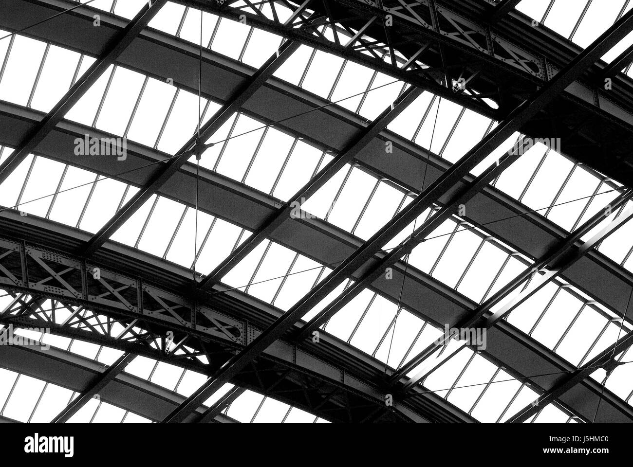Detail vom Dach des Frankfurter Hauptbahnhofs Stockfoto