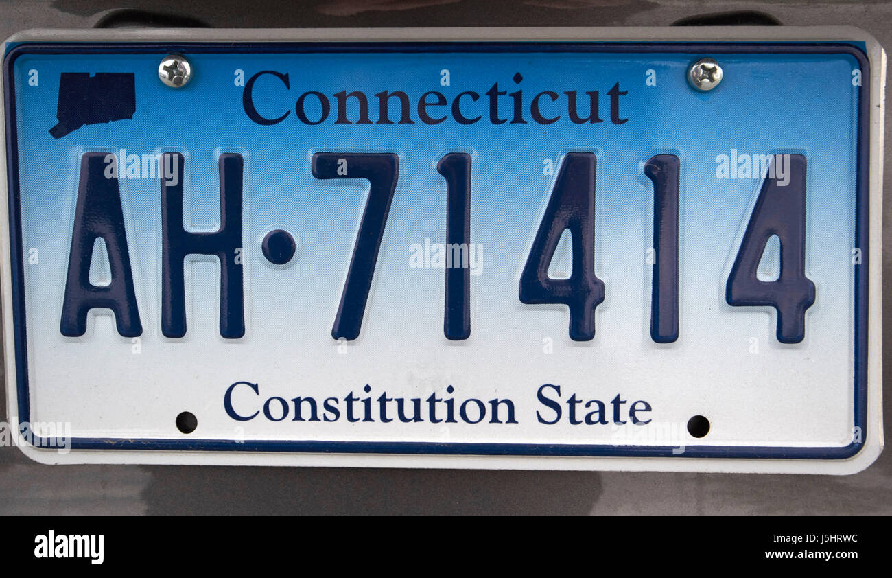 Connecticut Verfassung geben uns Zustand Kfz-Kennzeichen Stockfoto